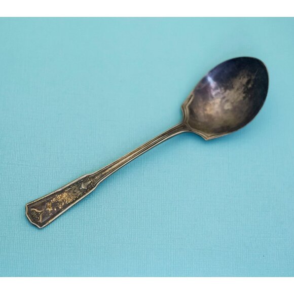 Vintage Gold Tone Intricate Spoon by Stratford Plate Special - E37 - Picture 1 of 4